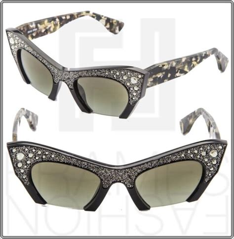 MIU MIU RASOIR 02Q Rock Sunglasses Cat Eye Black 